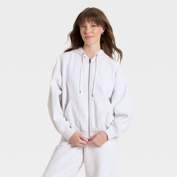 Universal Thread Tops - Universal Thread - Women's Zip-Up Hoodie Sweatshirt - Universal Threa Gray